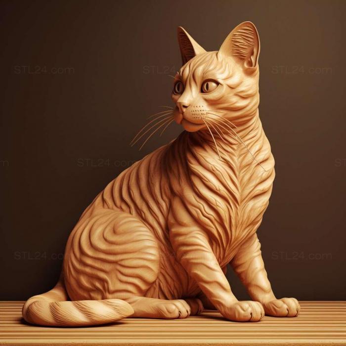 Nature and animals (st Toyger cat 4, NATURE_6940) 3D models for cnc